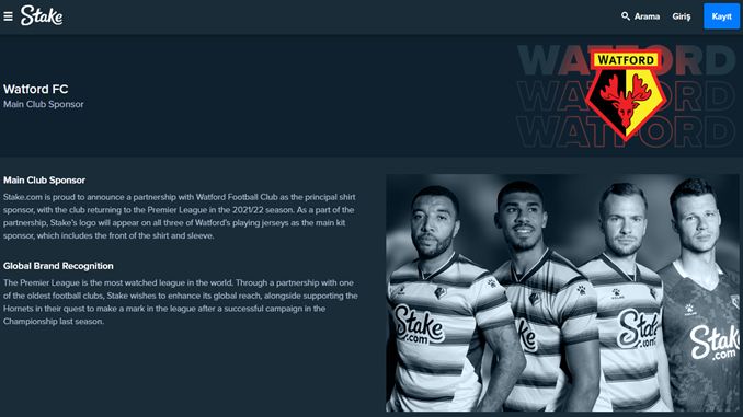 Stake Watford sponsorluğu